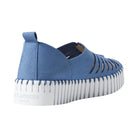 Ilse Jacobsen Tulip 9376 Platform Shoe - Regatta Blue, back view | Malvern Saddlery