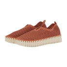 Brick Ilse Jacobsen Tulip 3373 Platform Slip-On women's casual shoe with signature laser-cut microfiber and cushioned platform outsole.