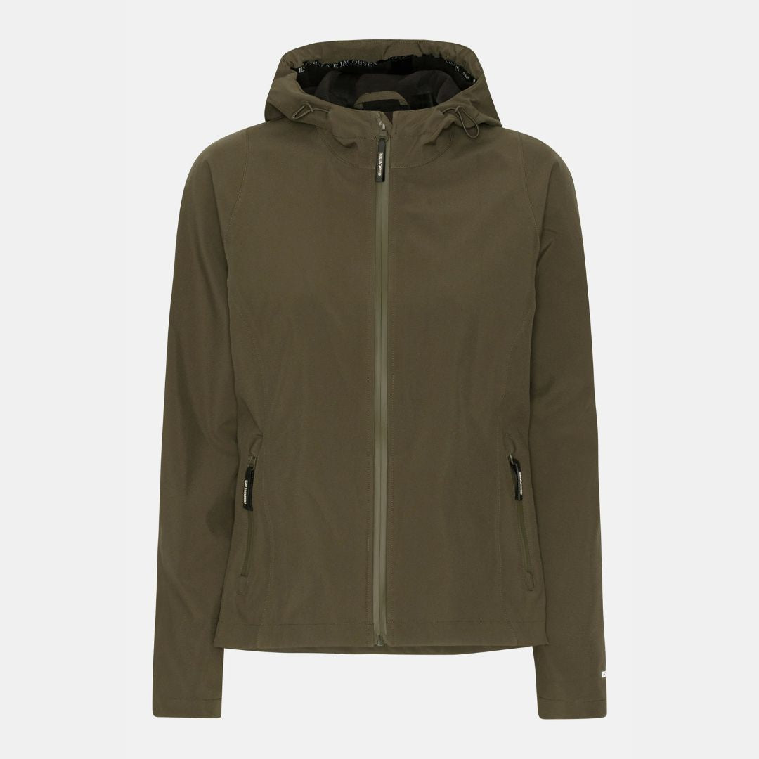 Ilse Jacobsen Short Softshell Raincoat - Olive Green | Women's Outerwear | Malvern Saddlery