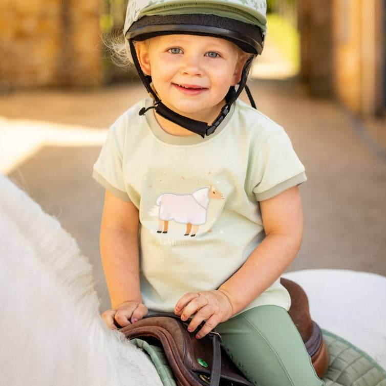 LeMieux Mini Alex Tee - Pistachio, lifestyle image | Malvern Saddlery