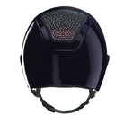 KASK Star Lady Pure Shine Equestrian Helmet - Atlantic Blue with Rose Waterfence pattern Swarovski Crystals; back view | Malvern Saddlery
