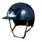 KASK Equestrian Kooki Lady Shine Helmet - Navy with tan chinstrap | Malvern Saddlery