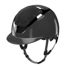Kask Dogma Shine Equestrian Helmet - Anthracite Shell, Black Chrome Frame, Riviera Graphite Swarovski pattern | Malvern Saddlery