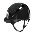 KASK Dogma Riviera Shine Equestrian Helmet -Black with Montana Blue Swarovski crystals | Malvern Saddlery