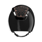 KASK Dogma Riviera Shine Equestrian Helmet -Black with Vintage Rose Swarovski crystals; back view | Malvern Saddlery