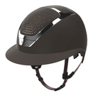 KASK Star Lady Chrome Passage Helmet in Brown with Silver Frame & greige swarovski crystals | Malvern Saddlery