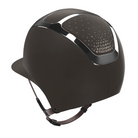 KASK Star Lady Chrome Passage Helmet in Brown with Silver Frame & greige swarovski crystals; back view | Malvern Saddlery