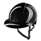 KEP Italia Smart Nova Metal Polish Equestrian Helmet - Polo Brim - Black; shown on white background | Malvern Saddlery