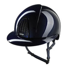 KEP Italia Smart Nova Metal Polish Equestrian Helmet - Polo Brim - Navy; shown on white background | Malvern Saddlery
