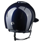 KEP Italia Smart Nova Metal Polish Equestrian Helmet - Polo Brim - Navy; back view shown on white background | Malvern Saddlery