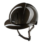 KEP Italia Smart Nova Metal Polish Equestrian Helmet - Polo Brim - Brown; shown on white background | Malvern Saddlery