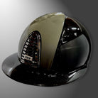 KEP Italia Cromo 2.0 Polish Polo Brim Helmet Custom Design - Military Green/Black with Black and Rose Gold details | Malvern Saddlery