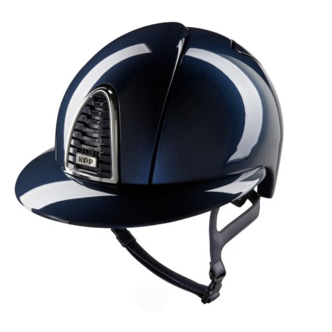 KEP Italia Cromo 2.0 Shine Equestrian Helmet - Polo Brim - Navy Blue | Malvern Saddlery
