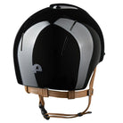 Kep Italia Smart Nova Star Metal Polish Equestrian Helmet - Black with Silver Star grill, tan chinstrap; back view on white background | Malvern Saddlery