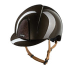 Kep Italia Smart Nova Star Metal Polish Equestrian Helmet - brown with Tonal Star grill, tan chinstrap on white background | Malvern Saddlery