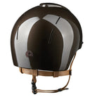 Kep Italia Smart Nova Star Metal Polish Equestrian Helmet - brown with Tonal Star grill, tan chinstrap; back view on white background | Malvern Saddlery