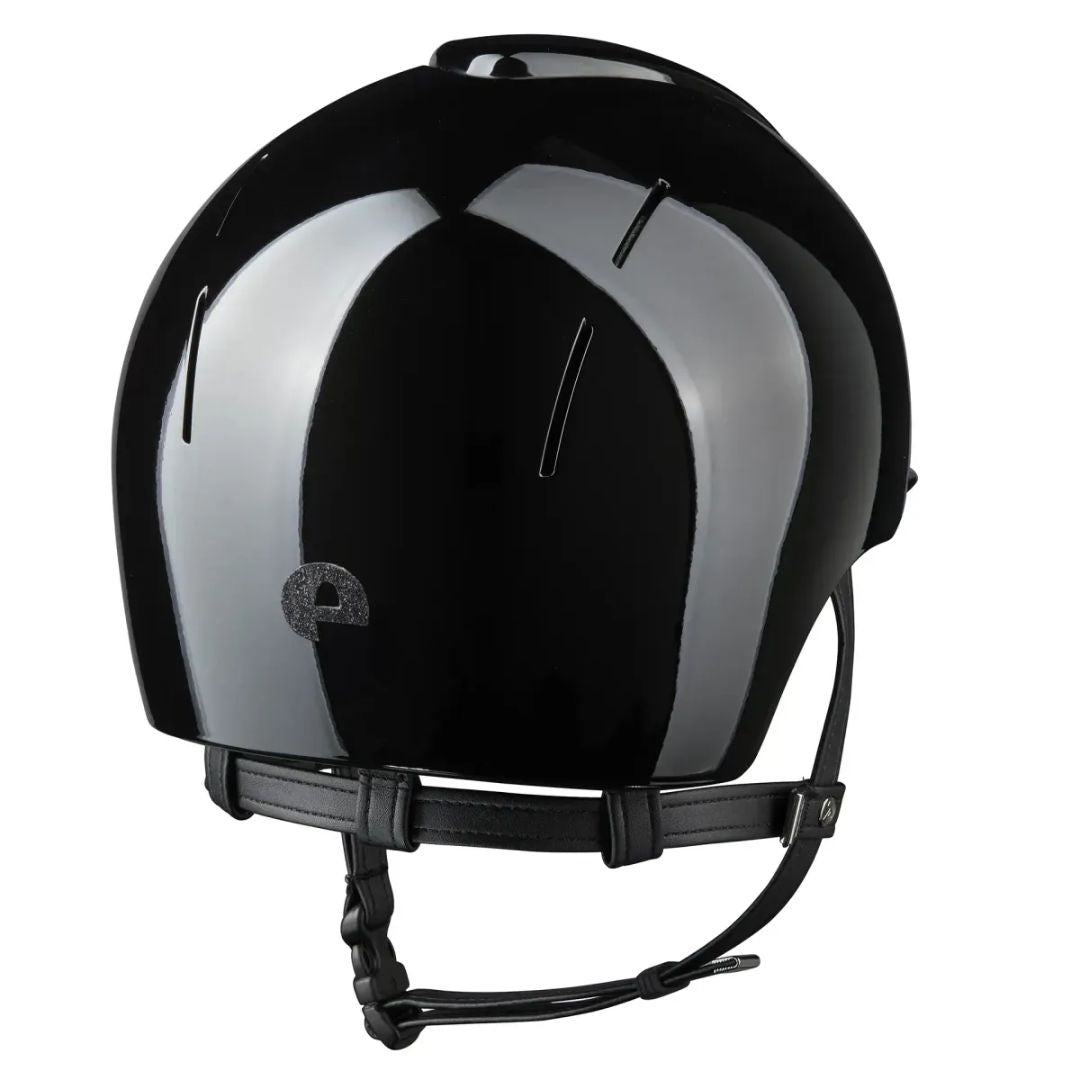Kep Italia Smart Nova Star Metal Polish Equestrian Helmet - Black  with Tonal Star grill back view on white background | Malvern Saddlery