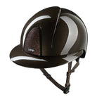 KEP Italia Smart Nova Metal Polish Star Equestrian Helmet - Polo Brim - Brown; on white background | Malvern Saddlery
