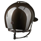 KEP Italia Smart Nova Metal Polish Star Equestrian Helmet - Polo Brim - Brown; back view on white background | Malvern Saddlery