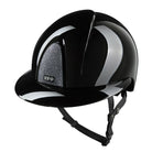 KEP Italia Smart Nova Metal Polish SILVER Star Equestrian Helmet - Polo Brim - Black; on white background | Malvern Saddlery