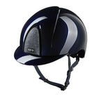 Kep Italia Smart Nova Star Metal Polish Equestrian Helmet - Navy with Silver Star grill on white background | Malvern Saddlery