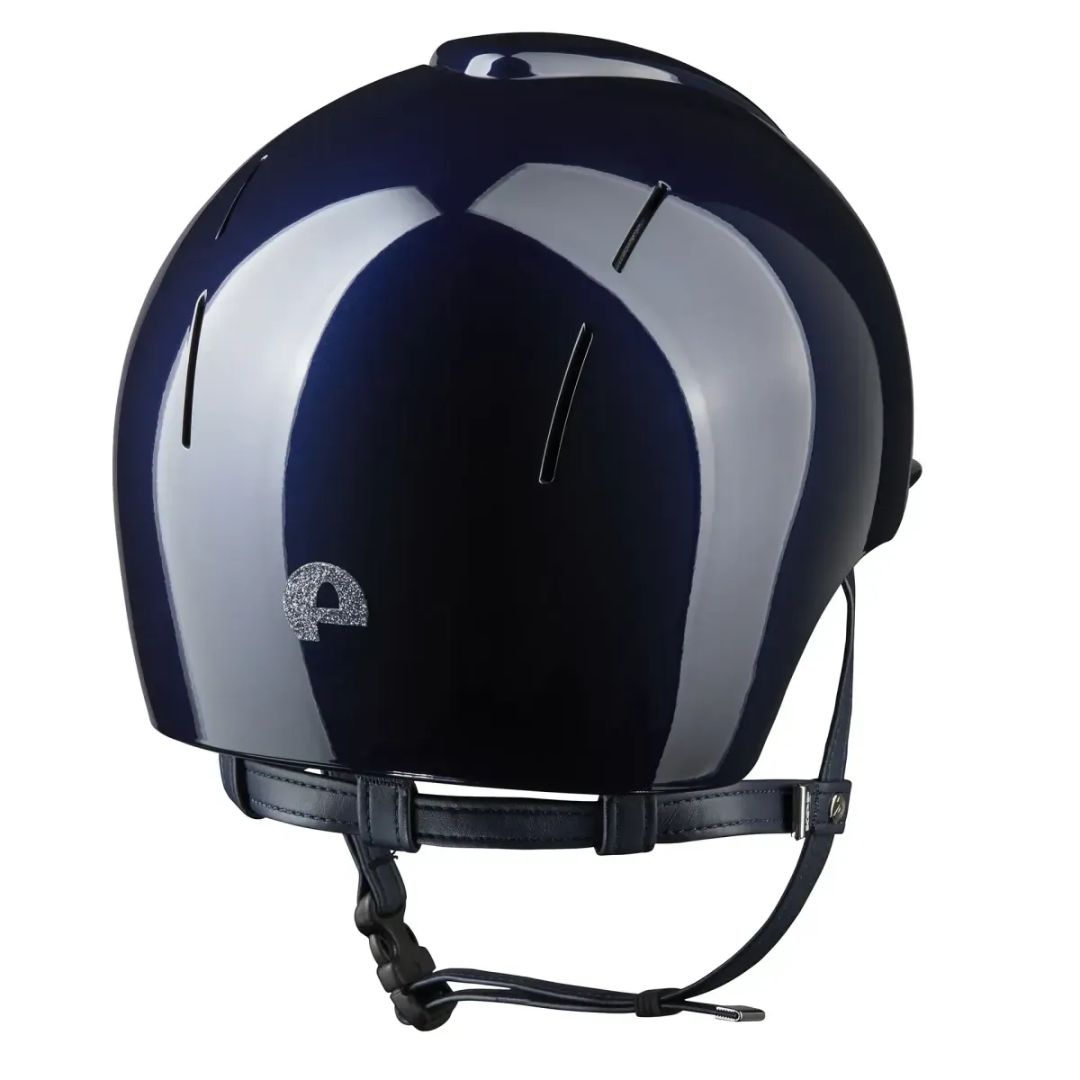 Kep Italia Smart Nova Star Metal Polish Equestrian Helmet - Navy with Silver Star grill back view on white background | Malvern Saddlery
