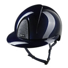 KEP Italia Smart Nova Metal Polish SILVER Star Equestrian Helmet - Polo Brim - Navy Blue with Silver Star grill; on white background | Malvern Saddlery
