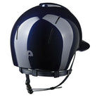 KEP Italia Smart Nova Metal Polish SILVER Star Equestrian Helmet - Polo Brim - Navy Blue with Silver Star grill; back view on white background | Malvern Saddlery