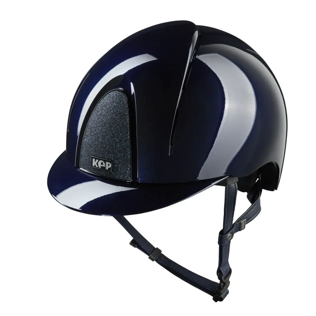 Kep Italia Smart Nova Star Metal Polish Equestrian Helmet - Navy with Tonal Star grill on white background | Malvern Saddlery