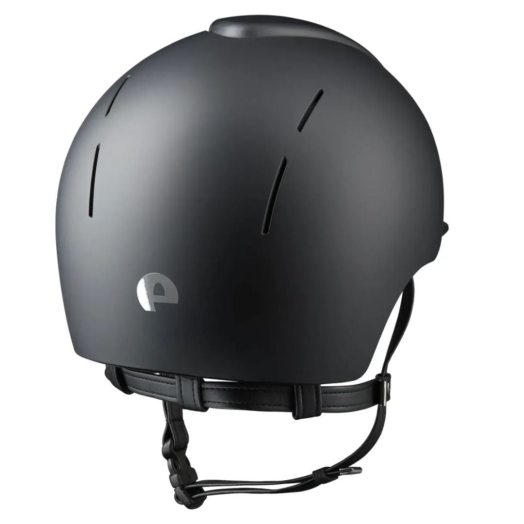KEP Italia Smart Nova Textile Equestrian Helmet - Black; back view on white background | Malvern Saddlery