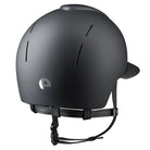 KEP Italia Smart Nova Textile Equestrian Helmet -Polo Visor, Black; back view on white background | Wide Brim Riding Helmets | Malvern Saddlery