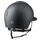 Kep Smart Nova Star Textile Equestrian Polo Brim Helmet - Black with silver star fabric on grill; back view on white background | Wide Brim Helmets | Malvern Saddlery