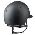 Kep Smart Nova Star Textile Equestrian Polo Brim Helmet - Black with black star fabric on grill; back view  on white background | Wide Brim Helmets | Malvern Saddlery
