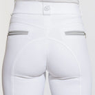KL Select Women's Gabrielle Full Grip Breeches - White/Gray, back view of full seat on white background | Malvern Saddlery