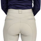 KL Select Women's Gabrielle Knee Grip Breeches - Beige, back view on white background | Malvern Saddlery