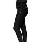 KL Select Women's Gabrielle Knee Grip Breeches - Black Patent, side view on white background | Malvern Saddlery
