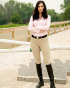 KL Select Gabrielle Knee Grip Breeches - Beige, back view | Malvern Saddlery