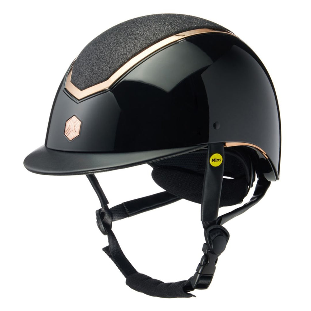 Charles Owen Kylo Adjustable Helmet - Black Gloss with Rose Gold | Malvern Saddlery