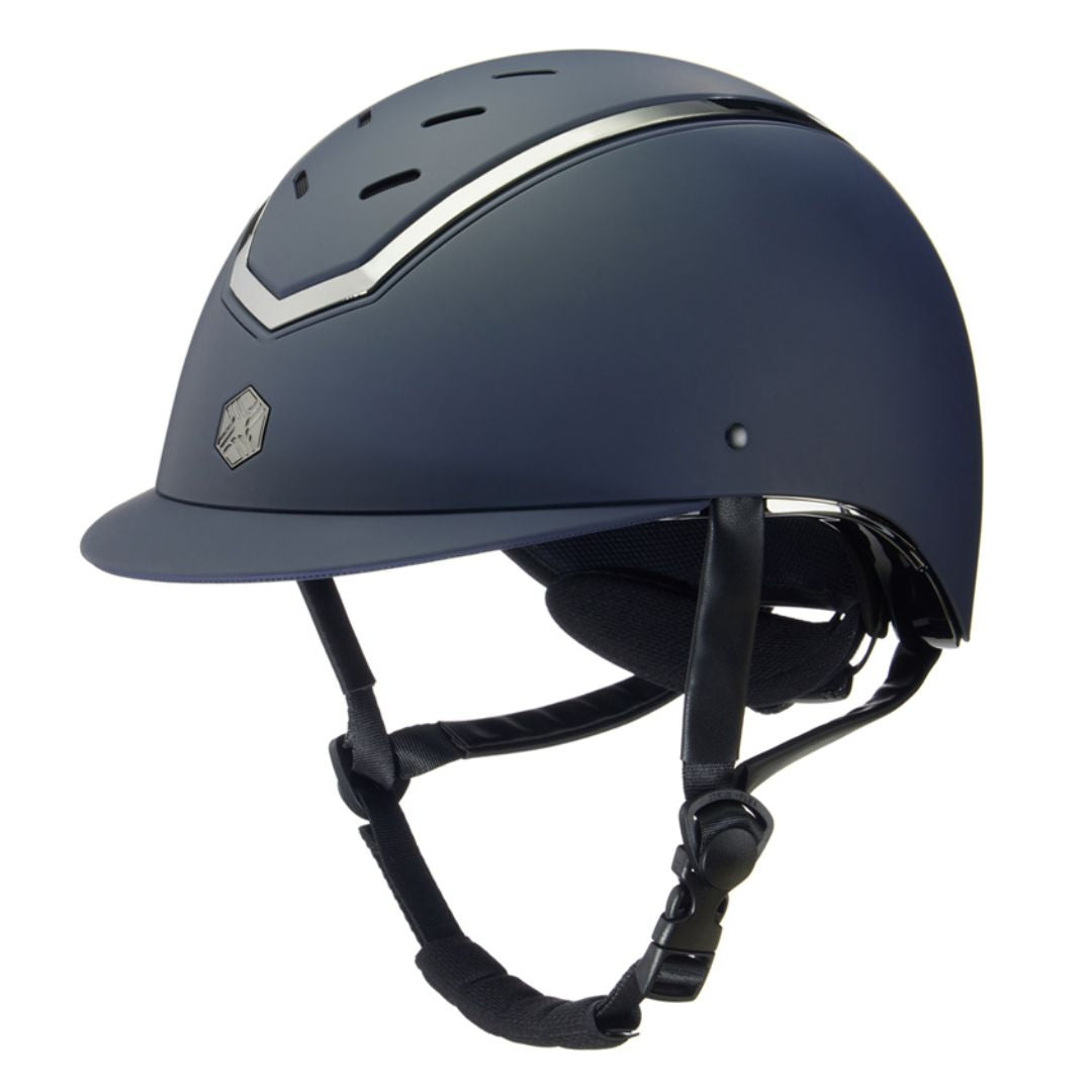 Charles Owen Kylo Helmet - Navy Matte with pewter detail | Malvern Saddlery