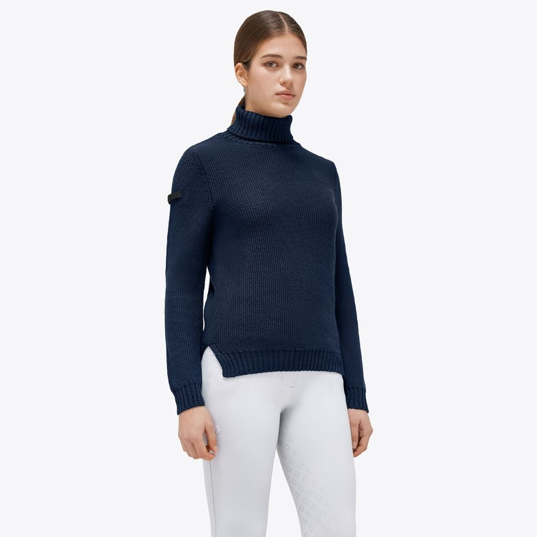 Cavalleria Toscana Ladies' Turtleneck Sweater - Navy | Malvern Saddlery