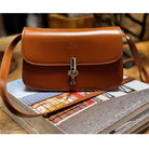 Italian Leather Crossbody Bag - Caramel, shown with Strap | Malvern Saddlery