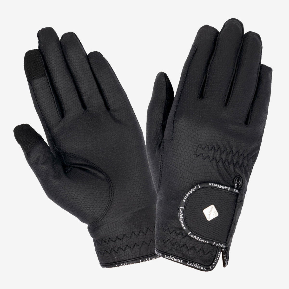 LeMieux Classic Riding Glove - Black, shown on white background | Equestrian Accessories | Malvern Saddlery