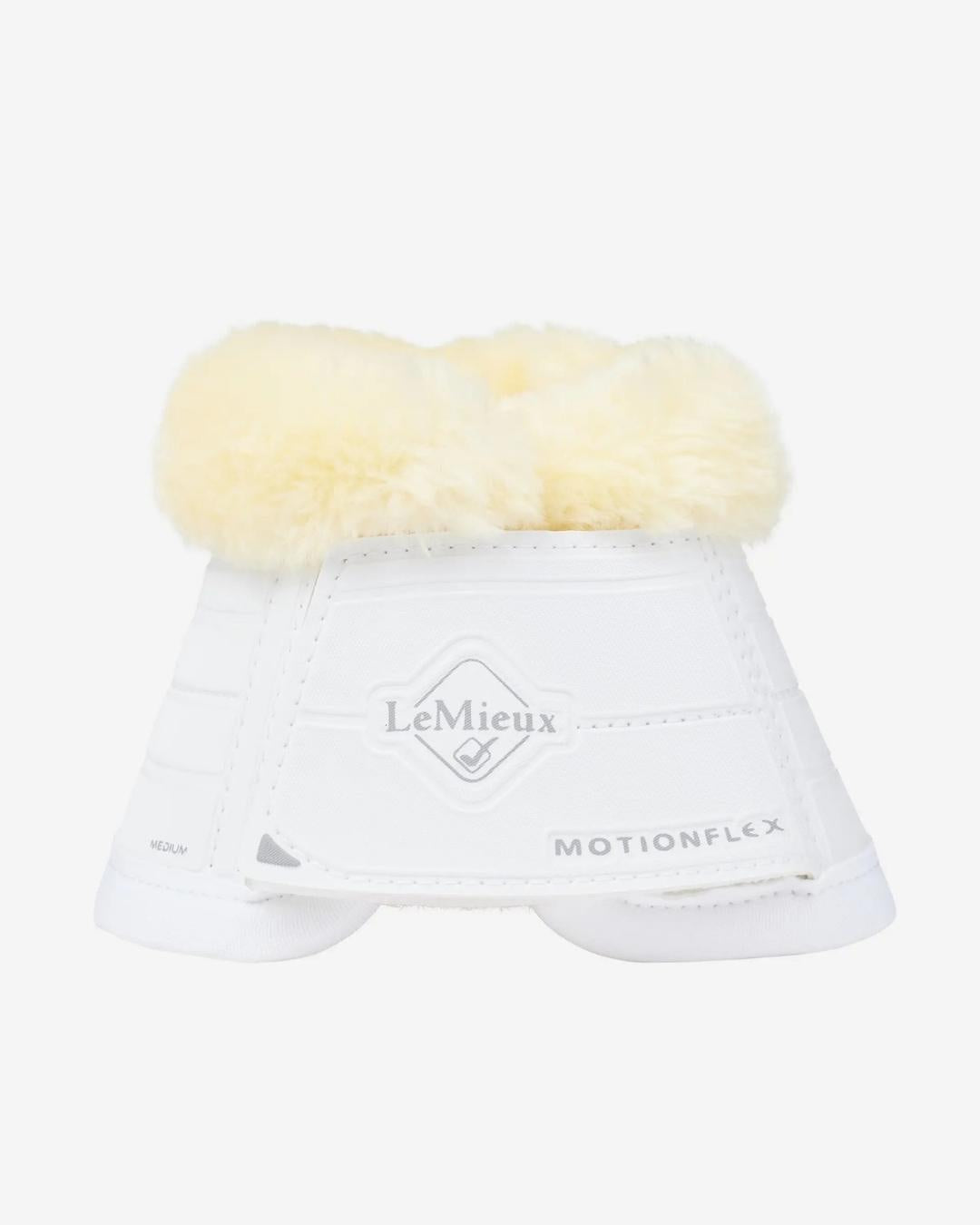 LeMieux Motionflex Fleece Overreach Boot - white - shown against white background | Malvern Saddlery