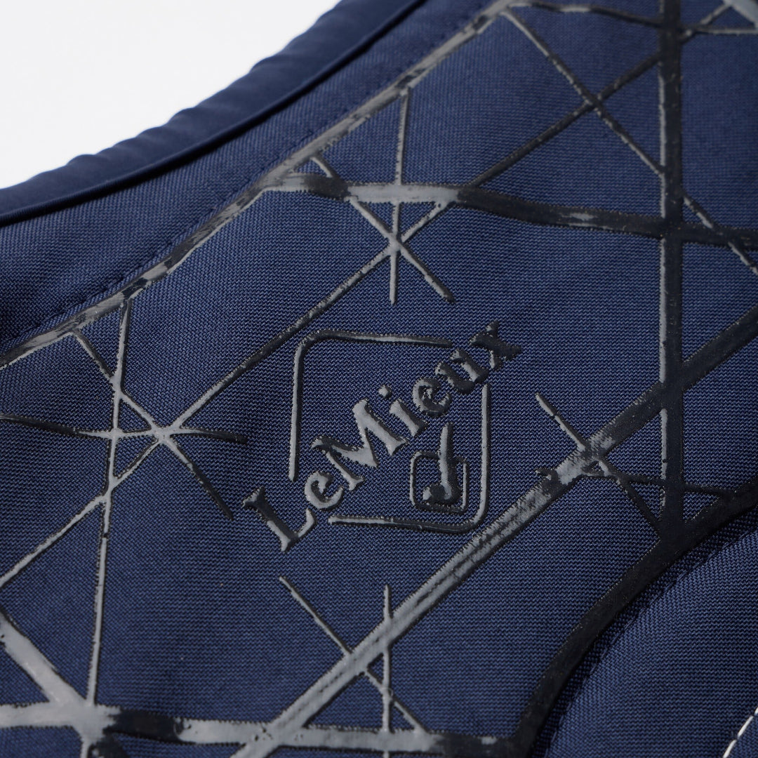 LeMieux Soft Shell Anti Slip Close Contact Saddle Pad - Navy; close up of silicone grip | Tack Shop | Malvern Saddlery