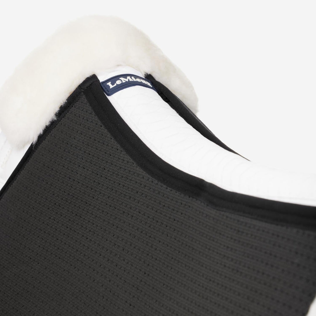 LeMieux Streamline Half Pad - White/White; top close up  | Equestrian Correction Pads | Malvern Saddlery