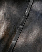 LeMieux Ergo Grip Rubber Reins - Black on dark horse | Malvern Saddlery