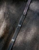 LeMieux Ergo Grip Rubber Reins - Brown on on dark brown horse | Malvern Saddlery