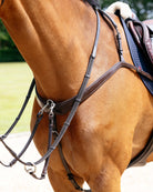 LeMieux Bridge Breastplate - Havana Brown, shown on chestnut horse with reins & other tack | Bridle Accessories | Malvern Saddlery