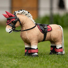 LeMieux Toy Pony Saddle Pads - Cranberry, on plush horse with tack and other accessories | Malvern Saddlery