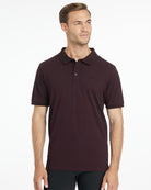 LeMieux Men's Classique Polo Shirt - Damson Red - shown on model with white background | Men's Athletic Wear | Malvern Saddlery